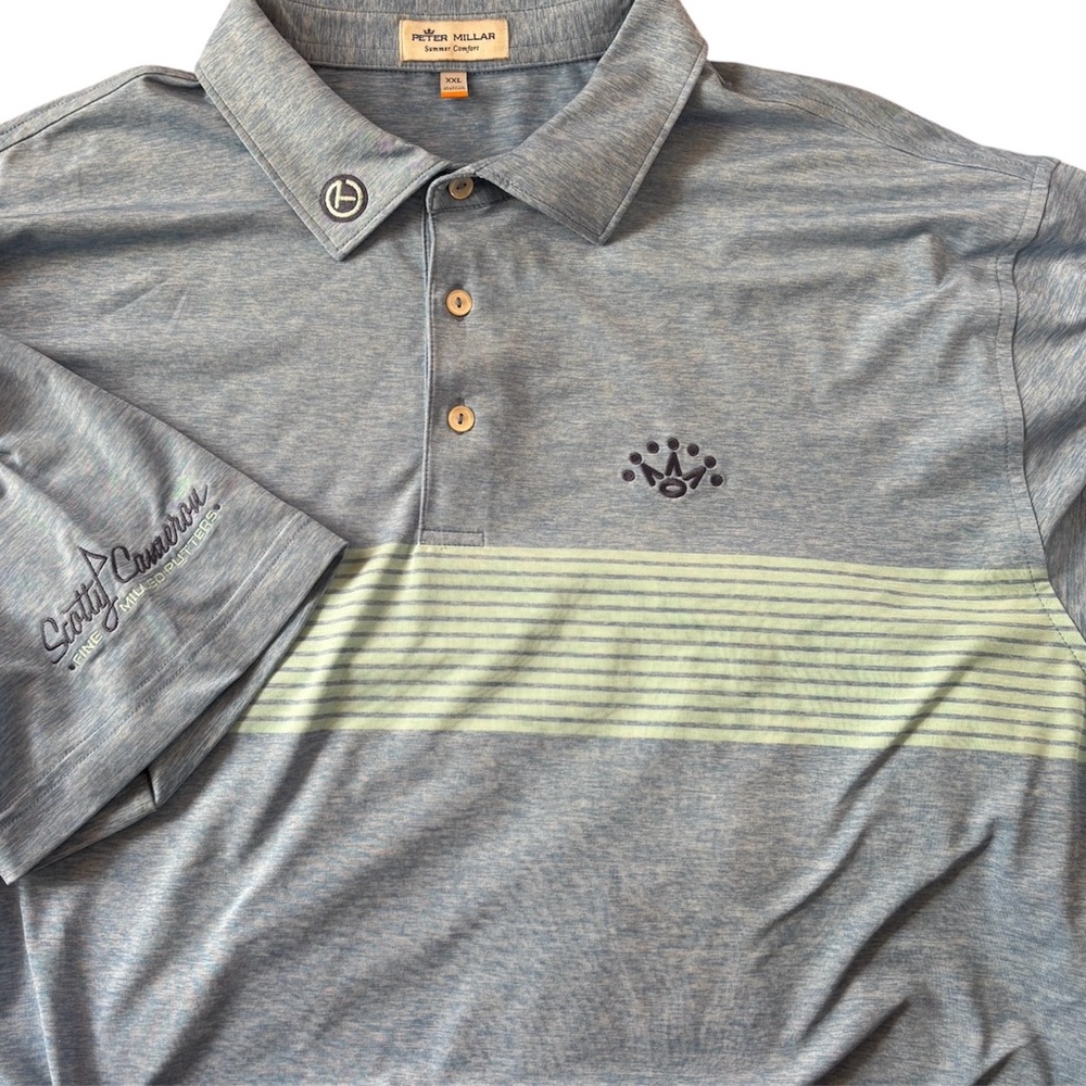 SCOTTY CAMERON GALLERY Circle T Summer Comfort 7 Point Crown Polo XXL Blue Green
